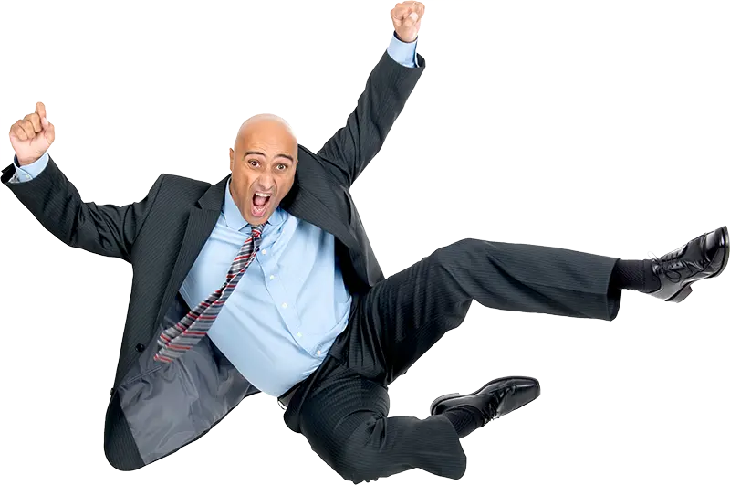 Excited business man jumping