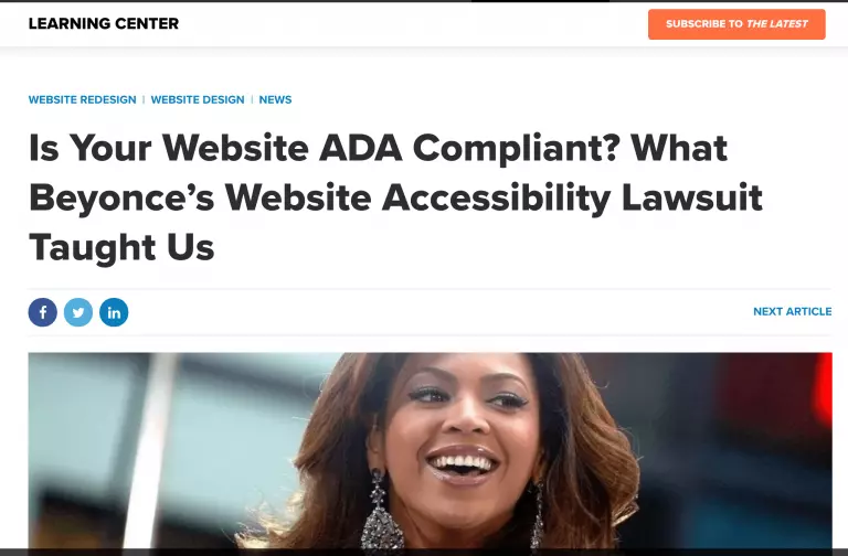Beyonce's Website Accessibility Lawsuit